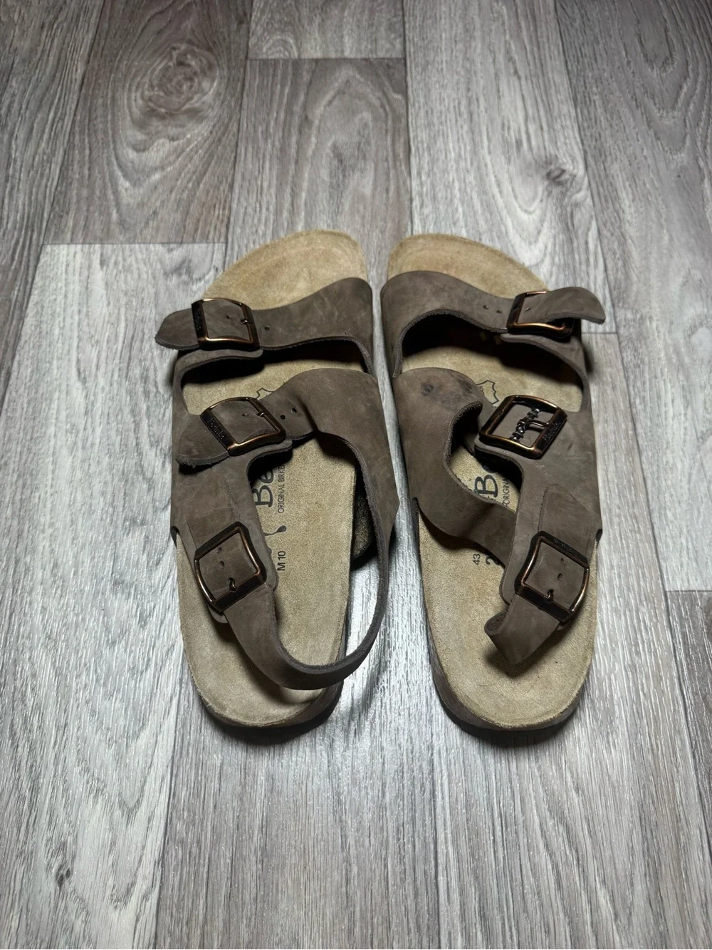 Betula Birkenstock 280 Double Strap Sandals EU 43 M10 Dark Brown Backstrap NWOB